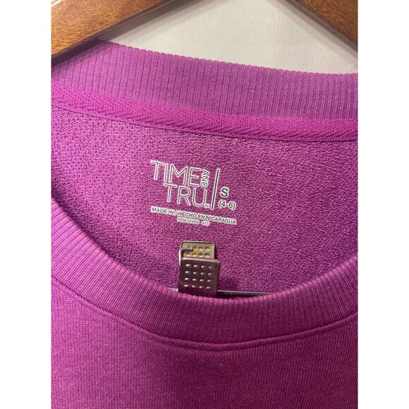 Time and Tru-crewneck sweatshirt with high low hem-Women's S - Picture 2 of 3
